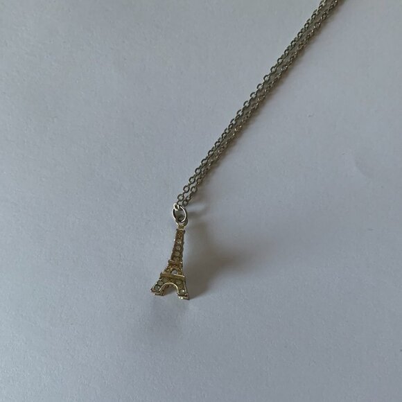 Gold Eiffel Tower Necklace - Picture 2 of 3